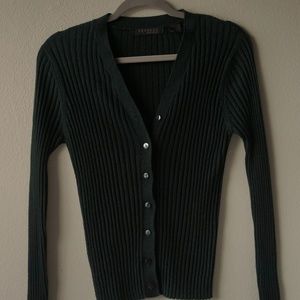Express - Forrest Green Fitted Cardigan